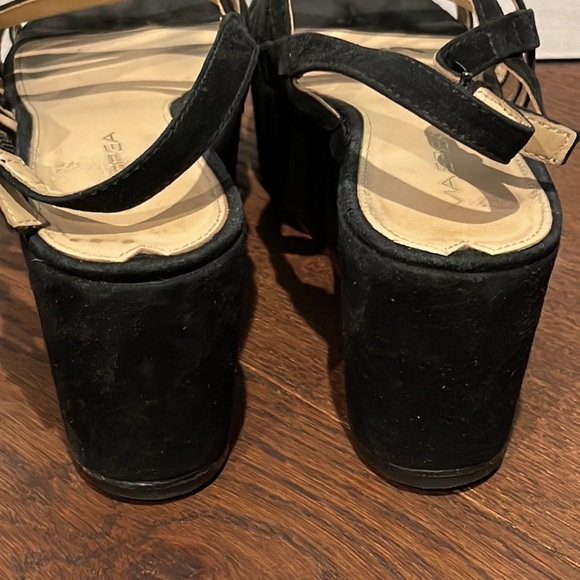 Via Spiga Black Suede Platform Sandals Size 8 - Picture 4 of 5
